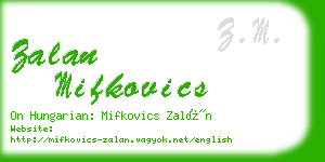 zalan mifkovics business card